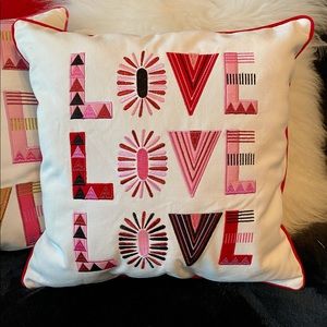 New Embroidered LOVE 20x20 throw pillow